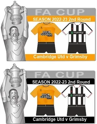 Cambridge Utd V Grimsby Cup 2nd Round Matchday Badge 2022-23 • £3.50