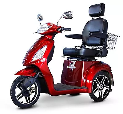 RED Fast 3 Wheel Mobility Scooter EW-36 Alarm Batteries Delivery Basket • $2949