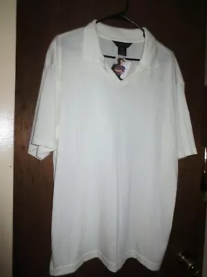 Mens J. Ferrar Ivory Short Sleeve Polo Shirt Size L NWT  • $12.99