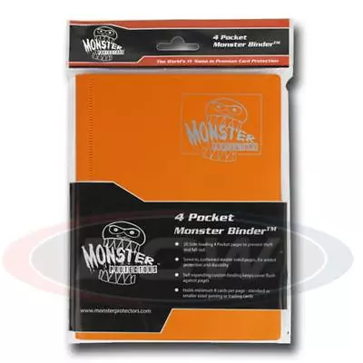 $19.95 • Buy Monster Protector 4-Pocket Matte Orange Side Loading Yugioh Card Pokemon Binder
