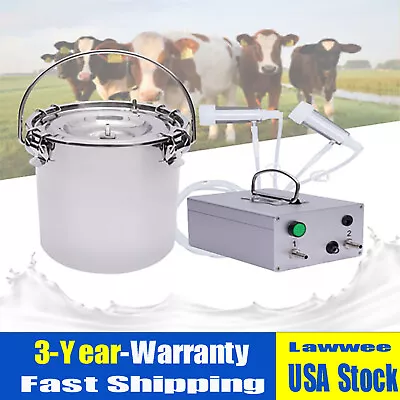 5L Electric Sheep Goat Milking Machine 110v Bucket Vacuum Impulse Pump Milker • $105