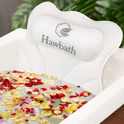 $10.99 • Buy Non-Slip Foam Spa Bath Pillow 8 Suction Soft Luxurious Hot Tub Memory Foam White