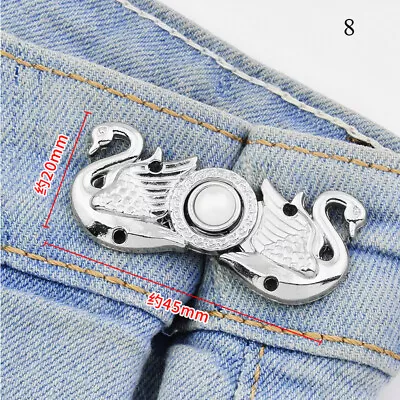 Adjustment Button Metal Tightening Waistband Pin Garment Jeans Waist Buckle • $0.93