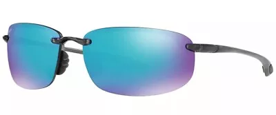 Maui Jim Mens Ho'okipa Polarized Mirrored Wrap Sunglasses 64mm Blue Hawaii  • $149.99