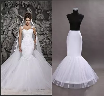 1 Hoop Mermaid Bridal Petticoat Half Slip Dress Prom Gown Underskirt • $14.99