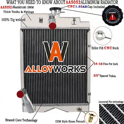 ALLOYWORKS Radiator For Massey Ferguson TEA20 TE20 TO20 TO30 TO35 MF 35 202 • $139