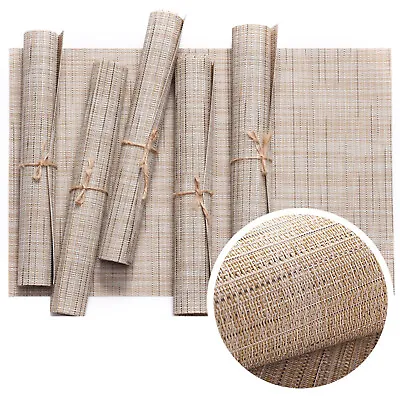 $25.73 • Buy Set Of 6 PVC Woven Placemats Dining Table Place Mats Kitchen Washable 30x45cm