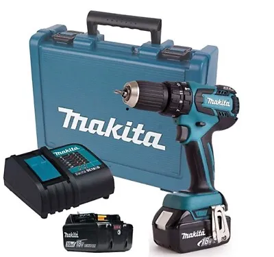 Makita Dhp459 Sfe 18v Lxt Brushless Combi Drill 2 X 3.0ah Battery Charger Case • £199