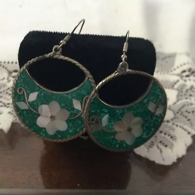 Vintage Mexican Sterling Turquoise MOP Earrings… • $12
