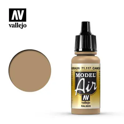 Vallejo Model Air: Camouflage Brown - Acrylic Paint Bottle 17ml VAL71.117 • £2.65