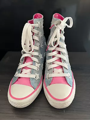 Daddy's Money $ Denim Star Pink High Top Sneakers • $30