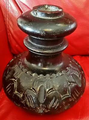Woodern Carved Vintage Black Lamp Base • $18.67