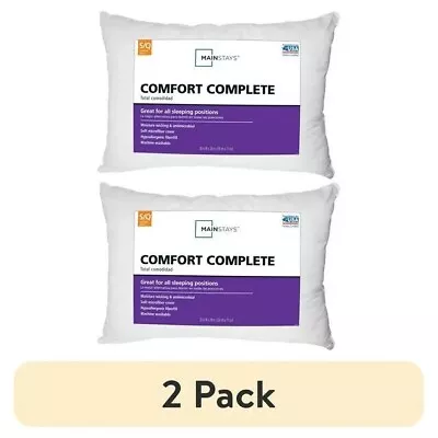 (2 Pack) Mainstays Comfort Complete Bed Pillow Standard/Queen • $11.29