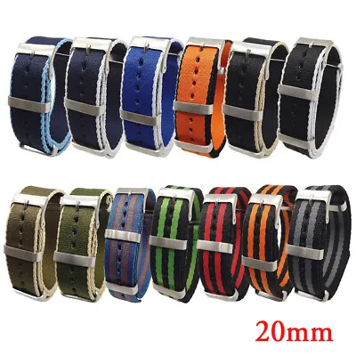 20/22mm Soft Military Nylon Wrist Watch Band Straps Replacement Belt Unisex • $2.89