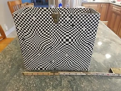 Vintage LP 12” Vinyl Record Box Case Storage Checkered *Missing Top Damaged  • $5