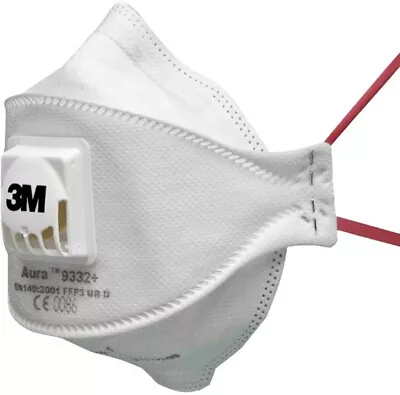 10x 3M Aura 9332+ Face / Dust Mask FFP3 Valved Respirator Individually Sealed • £8.39