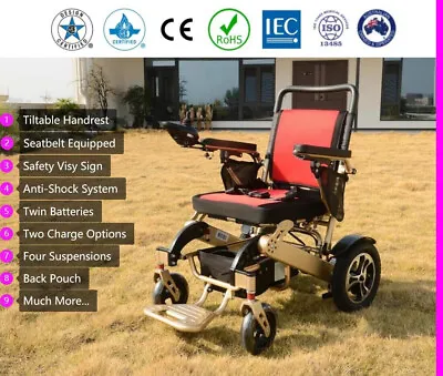 Folding Electric Powered Wheelchairfoldable Scooter Light - ALUMINUM - LITHIUM • $1101