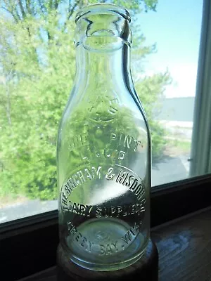 Pint Milk Bottle Advertising The Bingham & Risdon Dairy Suppliers Green Bay Wis • $17.50