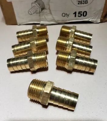 Lot Of 2- CerroBrass 5/8 Hose Barb X 1/2 Male NPT Brass Adapter Threaded Fitting • $8.75