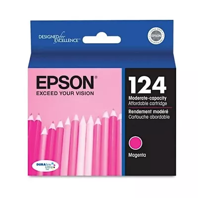 Genuine Epson 124 T1243 MAGENTA Individually Sealed Epson Ink Cartridges • $8.99