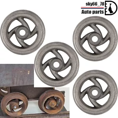 4Pack Mining Ore Car Small Track Mine Cart Wheel Cast Iron 7 1/4 Dia Fit For LG • $115.89