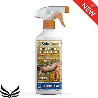 £9.99 • Buy SAFEGUARD Soluguard Woodworm Treatment,High Strength Woodworm Killer Spray 500ml