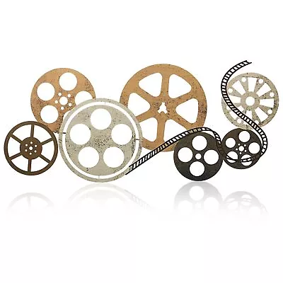 Metal Movie Reel Wall Art Abstract Antique Movie Theater Decor Beautiful Movi... • $19.04
