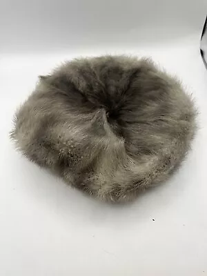 Vintage 1950’s Gray Mink Fur Beret Hat Very Nice • $86