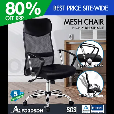 ALFORDSON Mesh Office Chair Executive Fabric Seat Gaming Racing Tilt Computer • $72.95