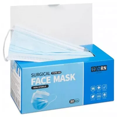 50 Surgical Face Masks Type IIR - ORN -  FREE POSTAGE • £5.99