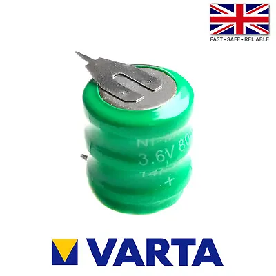 Varta 3/V80H / V80H Ni-MH 3.6V 80mAh Rechargeable 2 Pin Button Cell Battery • £6.99