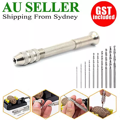 $6.21 • Buy Precision Pin Vise Hand Drill Set Of 10 Pieces Rotary Tools For Models Hobby DIY