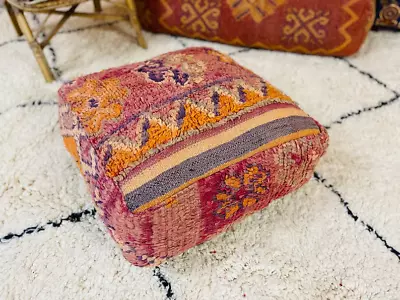 Traditional Moroccan Pouf –Artisan-Crafted With Unique Mosaic Patterns • $159