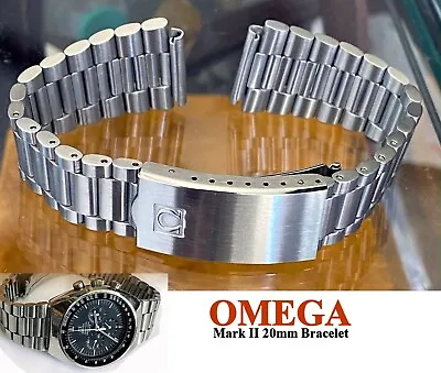 OMEGA MARK II Speedmaster Stainless Deployment 20mm Bracelet Marked 1162/173 • $619.15