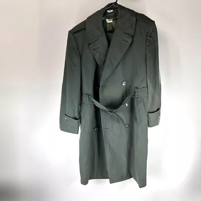 Vintage US Army Gabardine Trench Coat - Removable Liner - Size 38R • $28.99