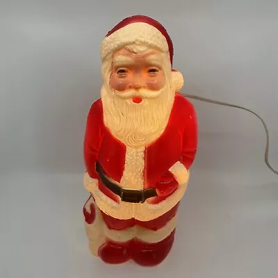 Vintage Union Products Blow Mold Lighted Plastic Christmas Santa 13.5 Inches • $29.99