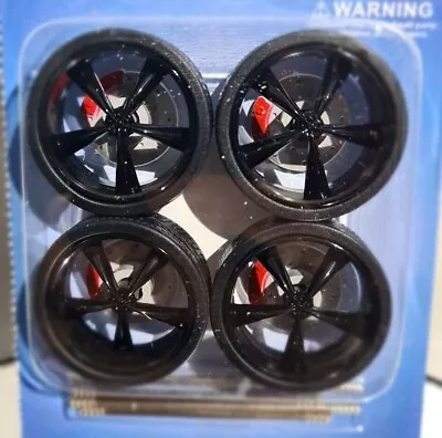 1/24 Scale Black Tyres & Wheels For 1/24 Scale Models Approx 3.5cm Wideset 3 • £8.99