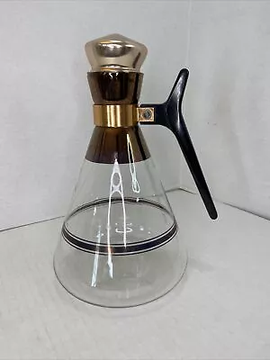  Vintage Mid-Century Modern Inland Glass Coffee Carafe W/ Atomic Cork Stopper • $18