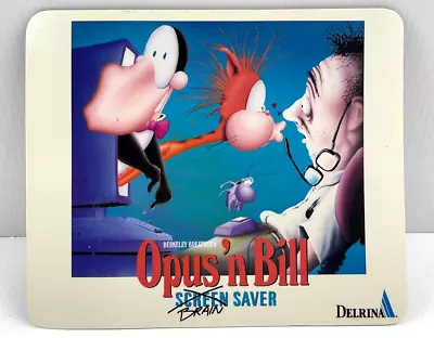 Vintage Rare Opus 'n Bill Brain Saver Delrina Software Mousepad Apple Microsoft • $38