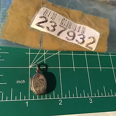 Vintage Sterling Silver Etched Floral Mini Memory Locket Pendant  • $16.99