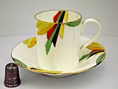 Radfords Fenton Rugby Pattern Art Deco Bone China Demitasse /Coffee Cup & Saucer • £18.99