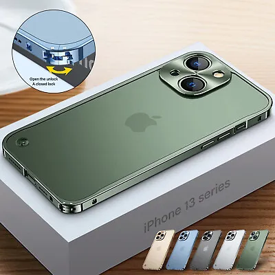 $11.41 • Buy For IPhone 13 Pro Max 12 Pro Max 11 Aluminium Metal Frame Matte Clear Case Cover