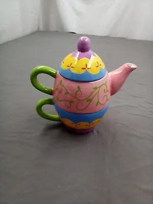 Lillian Vernon Teapot For One Easter Colors Very Cute • $10.50