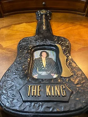 Elvis Guitar Frame With Picture The King 22 Inches Tall 10 Inches Wide • $35.99