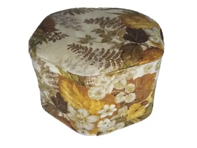 Vintage 1970s Groovy Velvet Ottoman Footstool Hexagon Shape • $57