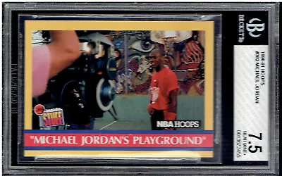 1990 Hoops MICHAEL JORDAN PLAYGROUND #382 Chicago Bulls BGS 7.5 NEAR MINT +  • $14.99