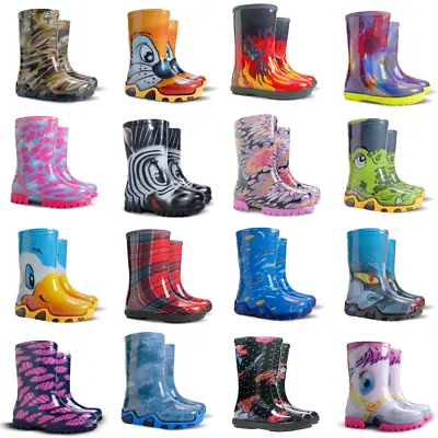 £7.99 • Buy Boys Girls Kids Children Wellington Boots Wellies Rainy Boots Uk Size 4 -2.5