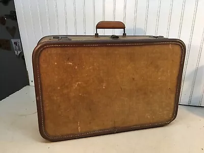 Vintage 1900s Wood Suit Case  Carpet Bagger Suit Case 21in Train Car Baggage • $85.50