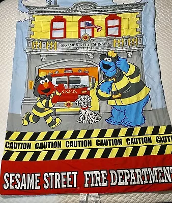 Rare Sesame Street Toddler Crib Bedding Set Of 4 Fire Truck Cookie Monster Elmo • $100.87