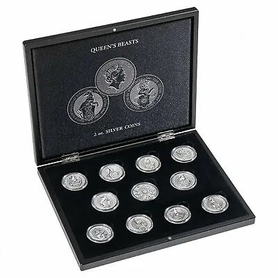 Presentation Case For 11 Queen�s Beast Silver Coins (2 Oz.) In Capsules Black • £49.95